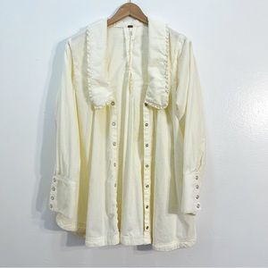 FREE PEOPLE PETER PAN COLLAR LONG SLEEVE TOP